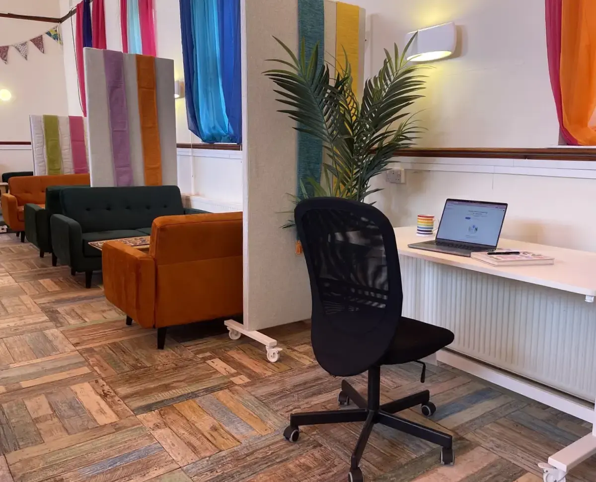 The coworking space at Co-Here in Dumfries